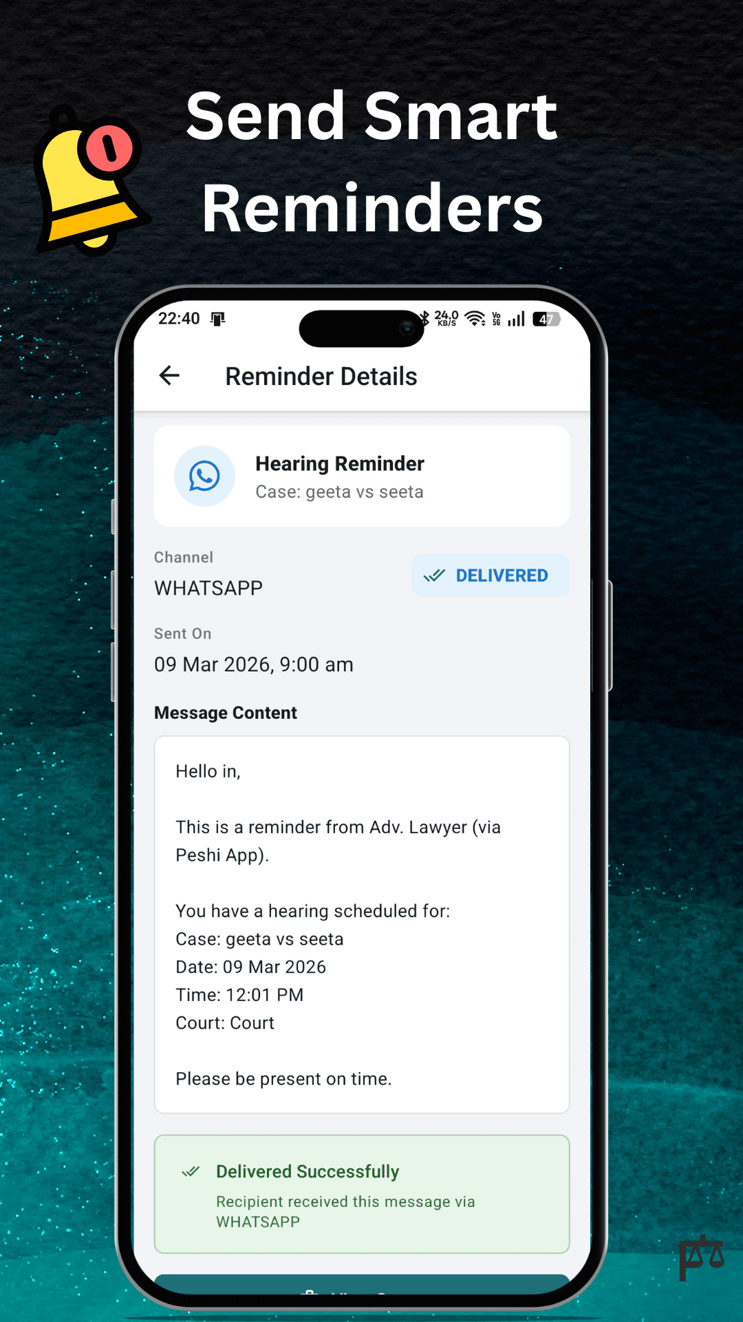 Peshi Smart Reminder Settings