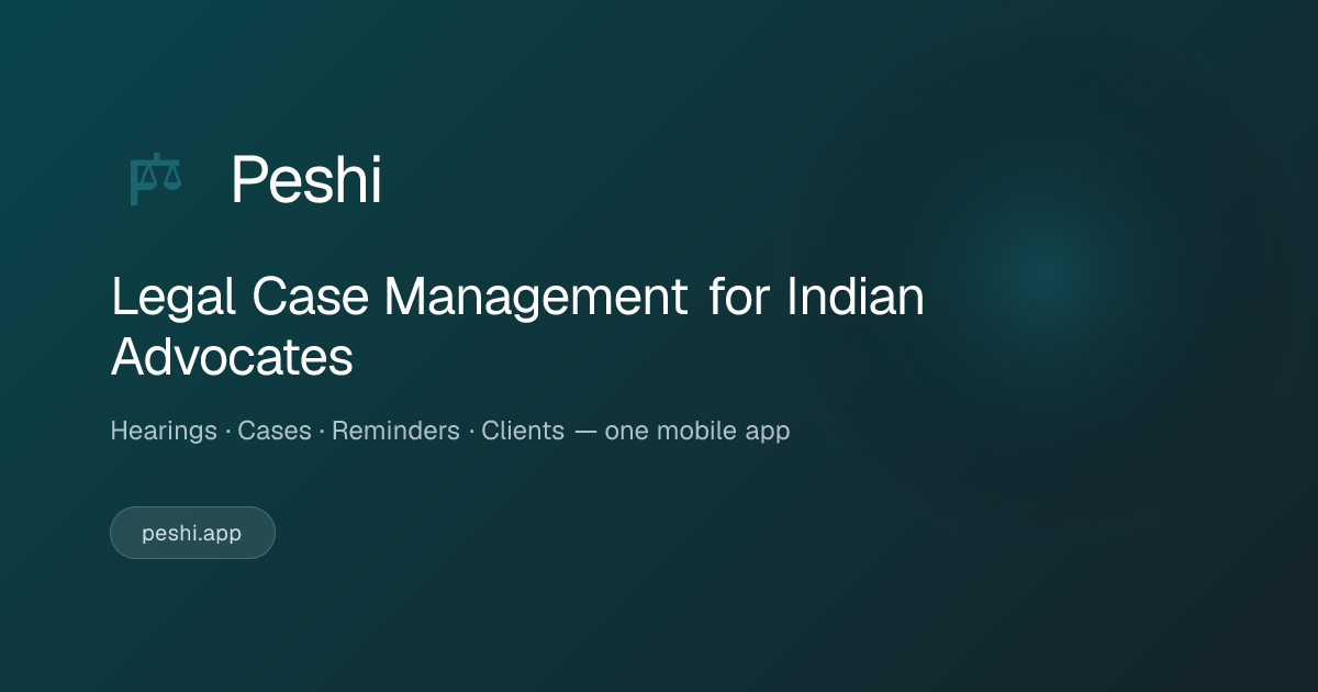 Legal Case Management App for Indian Advocates